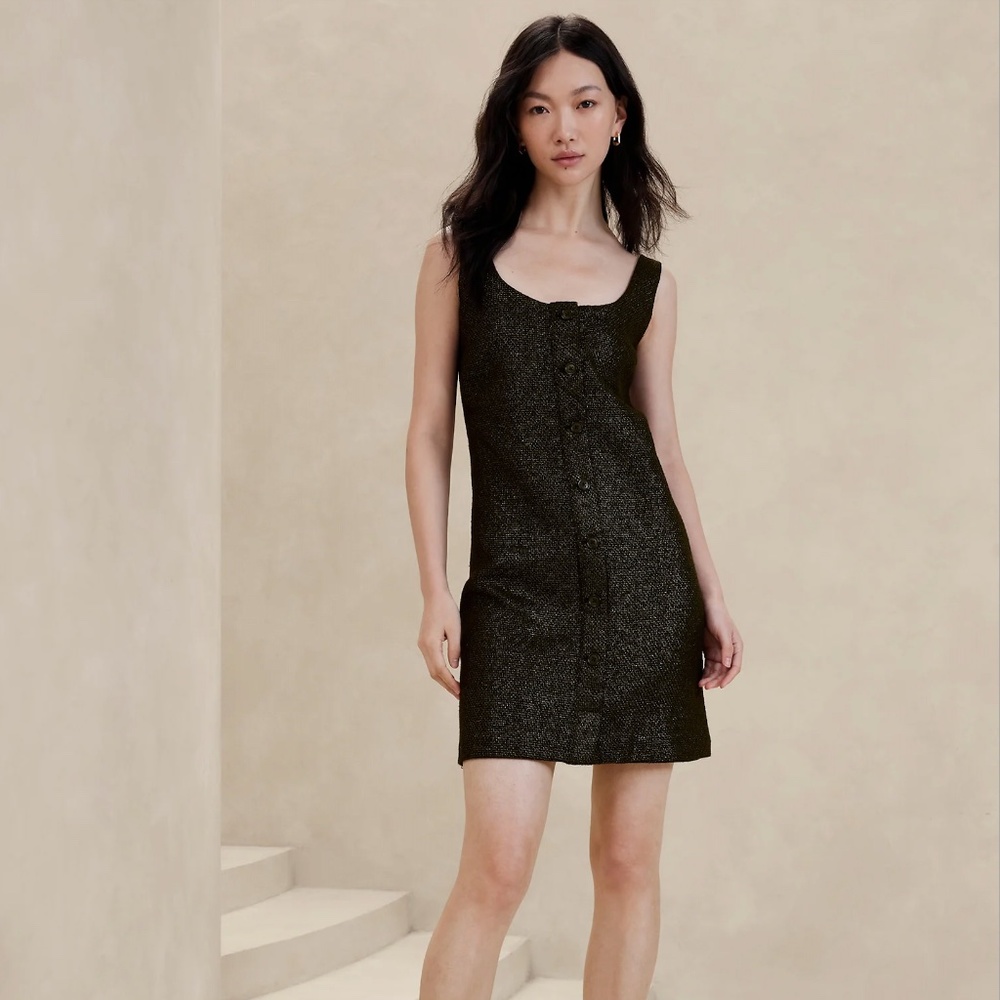 Banana Republic Factory METALLIC TWEED MINI DRESS NWT